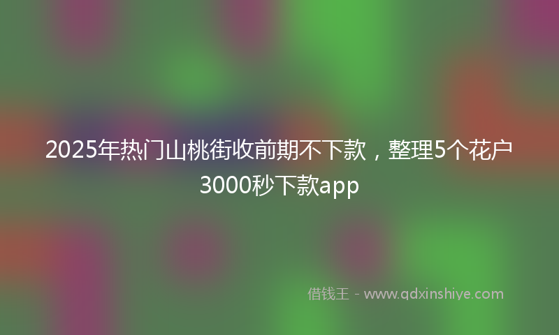 2025年热门山桃街收前期不下款，整理5个花户3000秒下款app