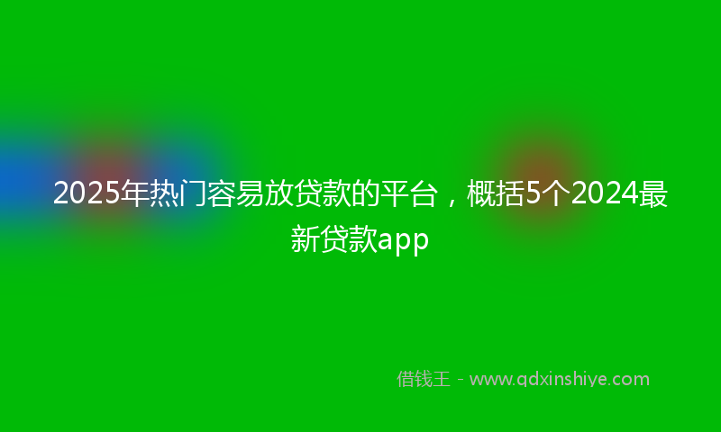 2025年热门容易放贷款的平台，概括5个2024最新贷款app