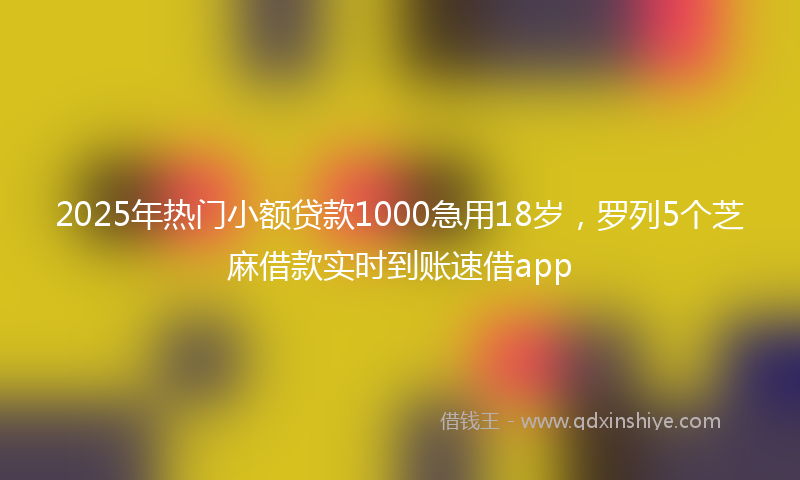 2025年热门小额贷款1000急用18岁，罗列5个芝麻借款实时到账速借app