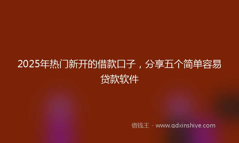 2025年热门新开的借款口子，分享五个简单容易贷款软件