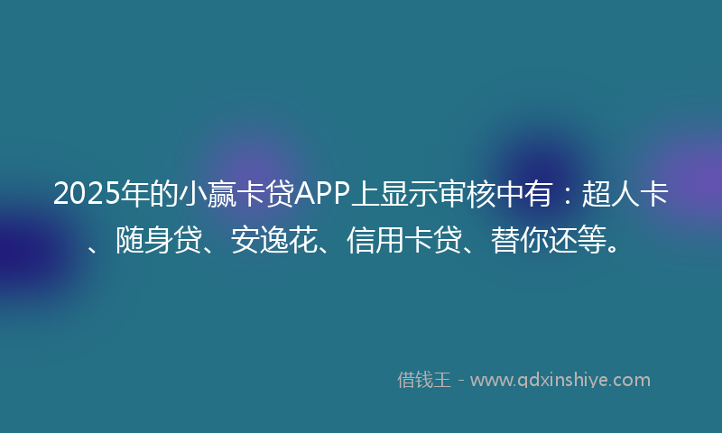 2025年的小赢卡贷APP上显示审核中有：超人卡、随身贷、安逸花、信用卡贷、替你还等。
