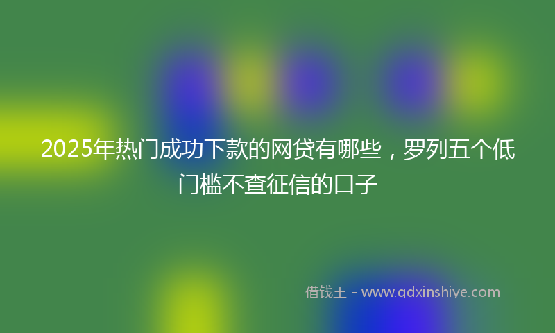 2025年热门成功下款的网贷有哪些，罗列五个低门槛不查征信的口子