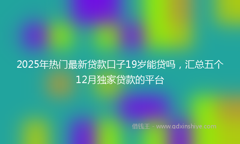 2025年热门最新贷款口子19岁能贷吗，汇总五个12月独家贷款的平台