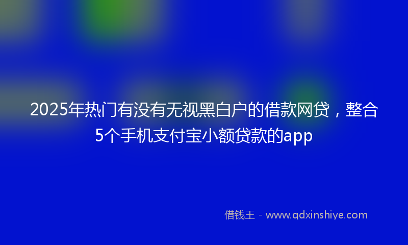 2025年热门有没有无视黑白户的借款网贷，整合5个手机支付宝小额贷款的app