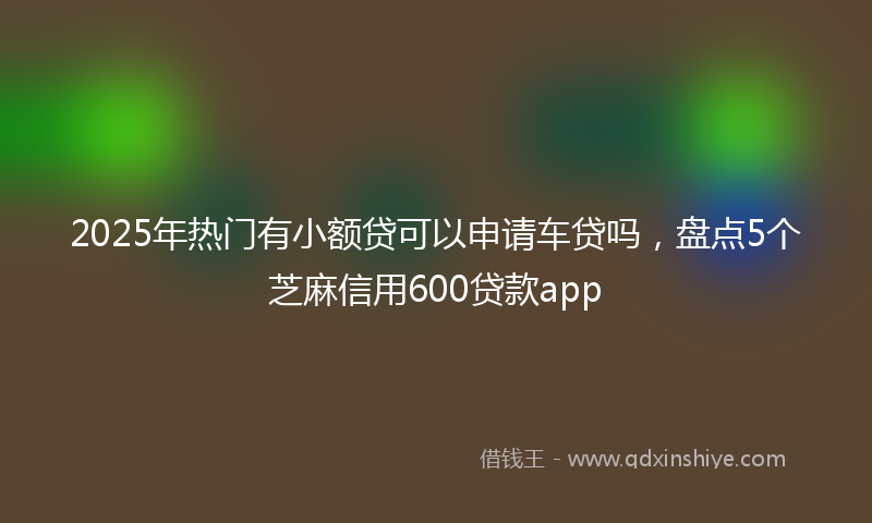 2025年热门有小额贷可以申请车贷吗，盘点5个芝麻信用600贷款app