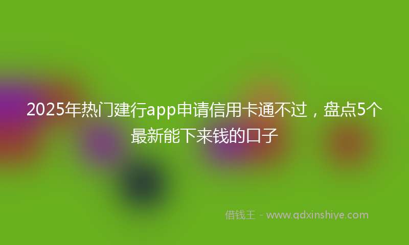 2025年热门建行app申请信用卡通不过，盘点5个最新能下来钱的口子