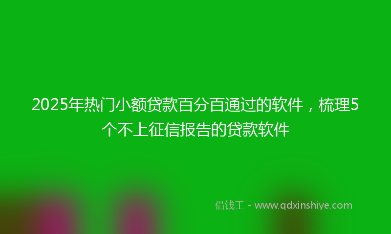 2025年热门小额贷款百分百通过的软件,梳理5个不上征信报告的贷款软件