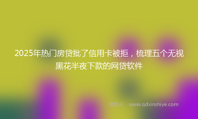2025年热门房贷批了信用卡被拒，梳理五个无视黑花半夜下款的网贷软件