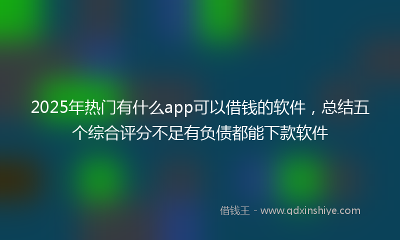 2025年热门有什么app可以借钱的软件，总结五个综合评分不足有负债都能下款软件