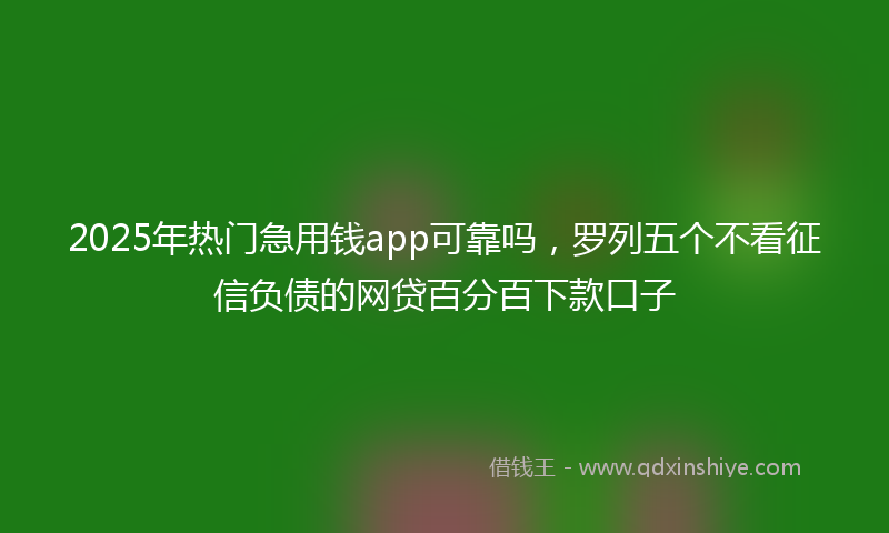 2025年热门急用钱app可靠吗，罗列五个不看征信负债的网贷百分百下款口子
