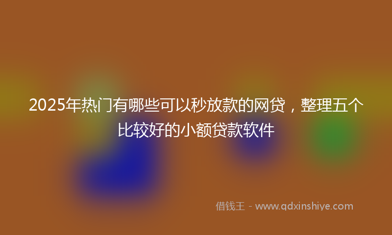 2025年热门有哪些可以秒放款的网贷，整理五个比较好的小额贷款软件