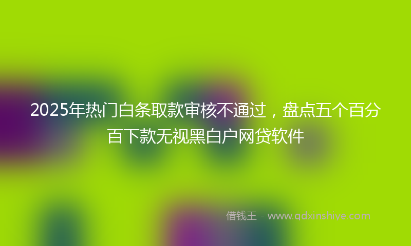 2025年热门白条取款审核不通过，盘点五个百分百下款无视黑白户网贷软件