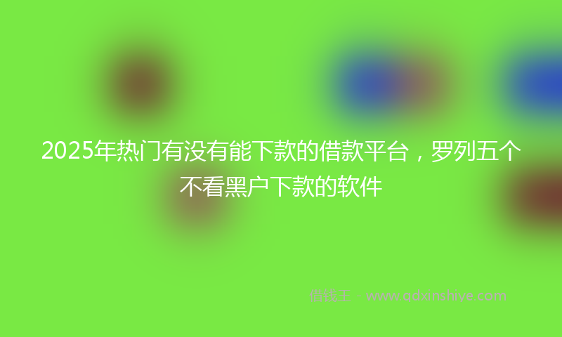 2025年热门有没有能下款的借款平台，罗列五个不看黑户下款的软件