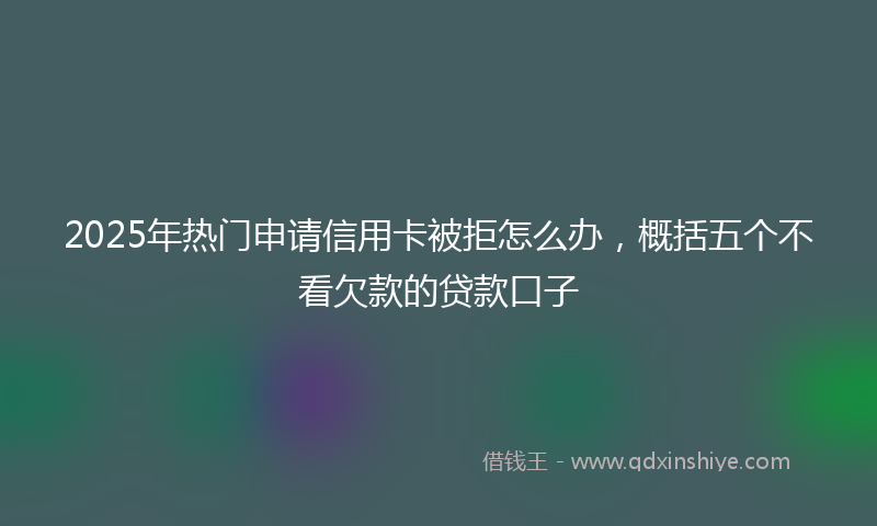 2025年热门申请信用卡被拒怎么办，概括五个不看欠款的贷款口子