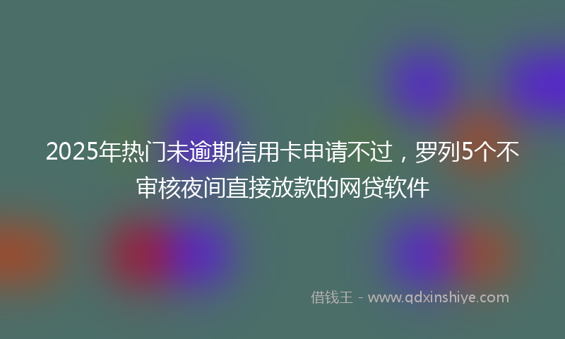 2025年热门未逾期信用卡申请不过，罗列5个不审核夜间直接放款的网贷软件