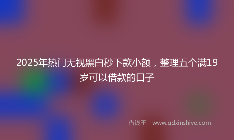 2025年热门无视黑白秒下款小额，整理五个满19岁可以借款的口子