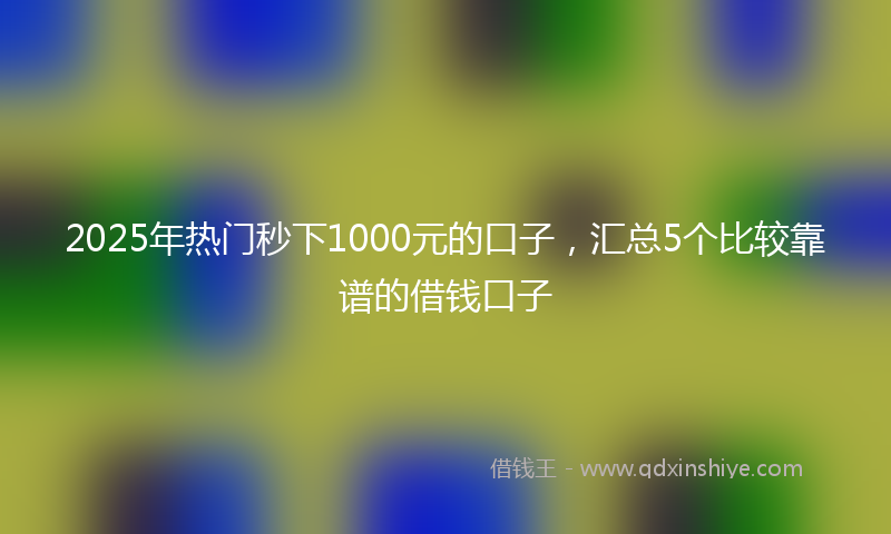 2025年热门秒下1000元的口子，汇总5个比较靠谱的借钱口子