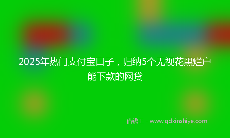 2025年热门支付宝口子，归纳5个无视花黑烂户能下款的网贷