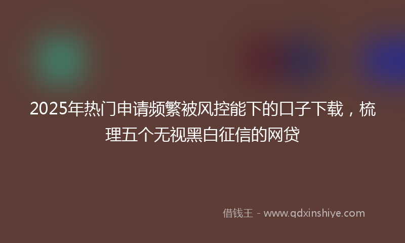2025年热门申请频繁被风控能下的口子下载，梳理五个无视黑白征信的网贷
