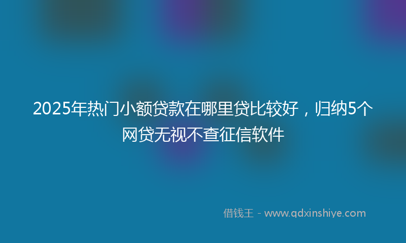 2025年热门小额贷款在哪里贷比较好，归纳5个网贷无视不查征信软件