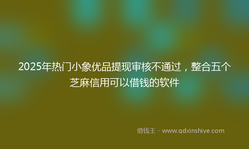 2025年热门小象优品提现审核不通过，整合五个芝麻信用可以借钱的软件