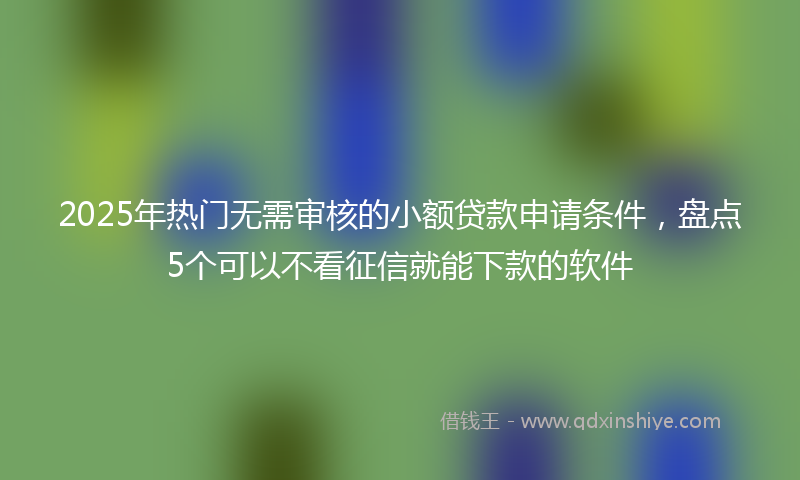2025年热门无需审核的小额贷款申请条件，盘点5个可以不看征信就能下款的软件