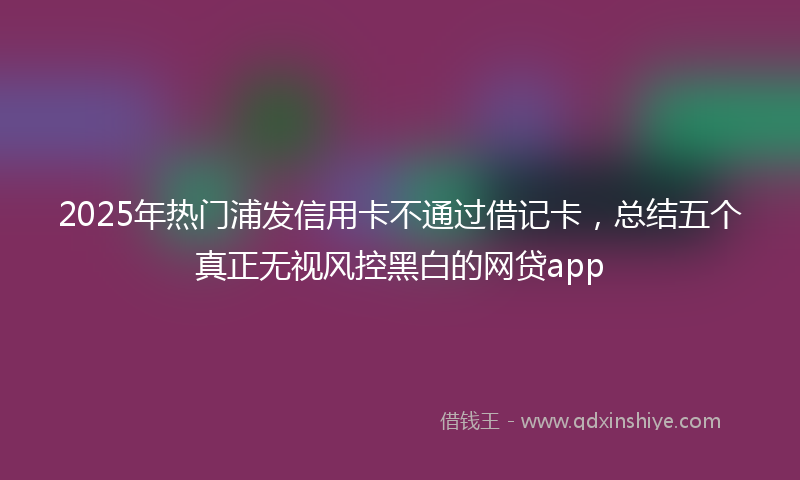 2025年热门浦发信用卡不通过借记卡，总结五个真正无视风控黑白的网贷app