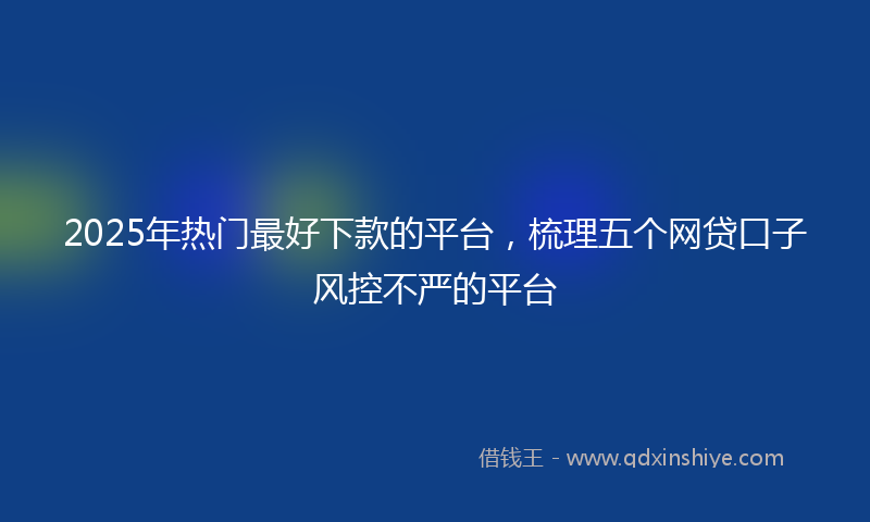 2025年热门最好下款的平台，梳理五个网贷口子风控不严的平台