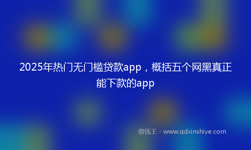 2025年热门无门槛贷款app，概括五个网黑真正能下款的app