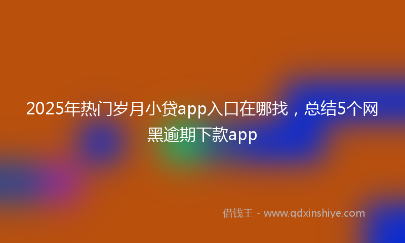 2025年热门岁月小贷app入口在哪找，总结5个网黑逾期下款app