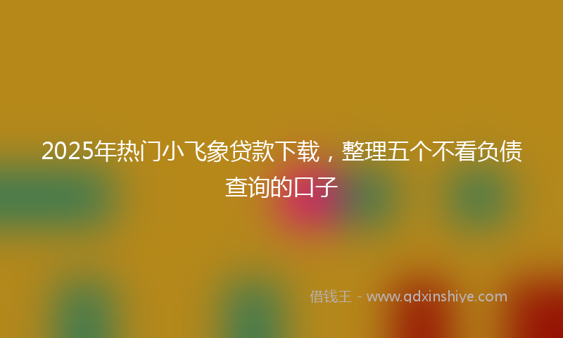 2025年热门小飞象贷款下载，整理五个不看负债查询的口子