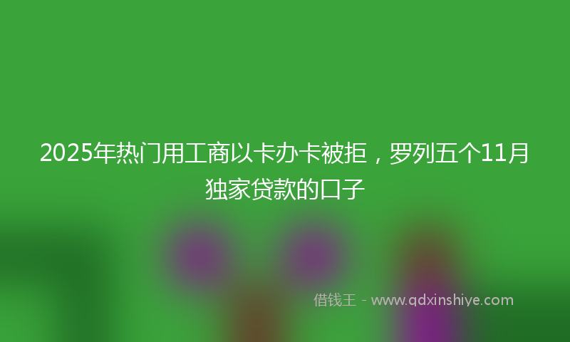 2025年热门用工商以卡办卡被拒，罗列五个11月独家贷款的口子