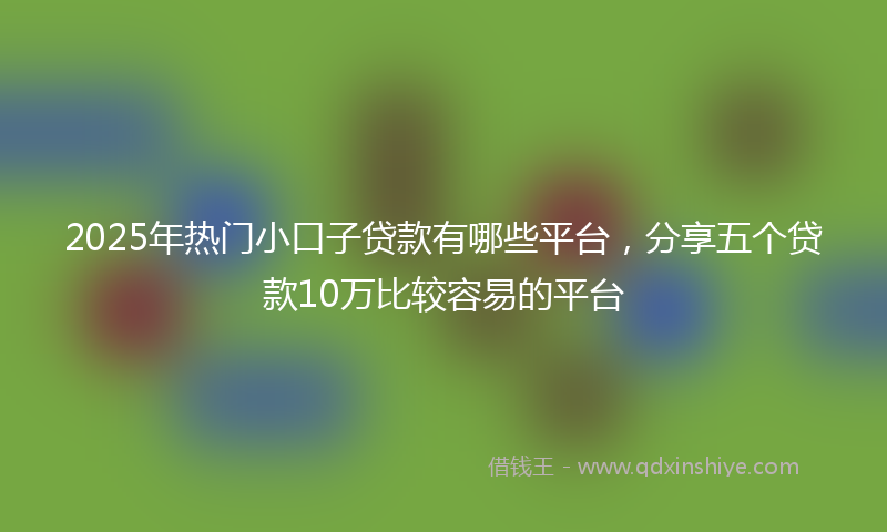 2025年热门小口子贷款有哪些平台，分享五个贷款10万比较容易的平台
