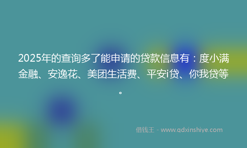 2025年的查询多了能申请的贷款信息有：度小满金融、安逸花、美团生活费、平安i贷、你我贷等。