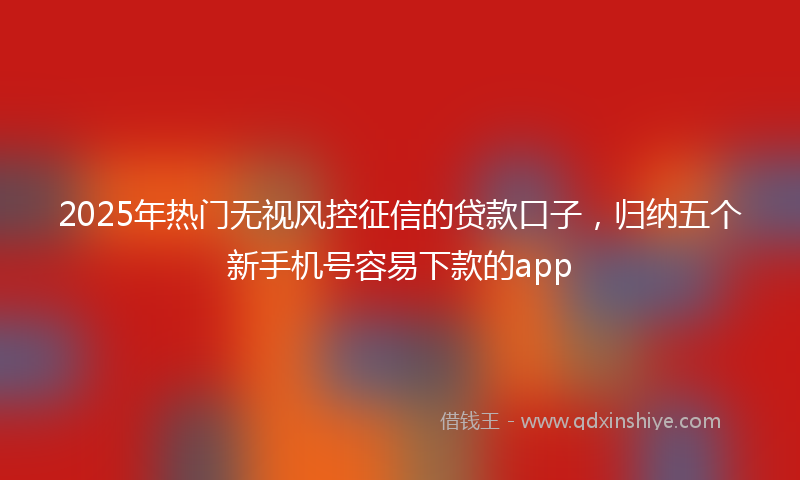 2025年热门无视风控征信的贷款口子，归纳五个新手机号容易下款的app