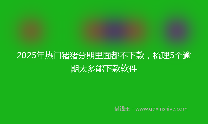 2025年热门猪猪分期里面都不下款，梳理5个逾期太多能下款软件