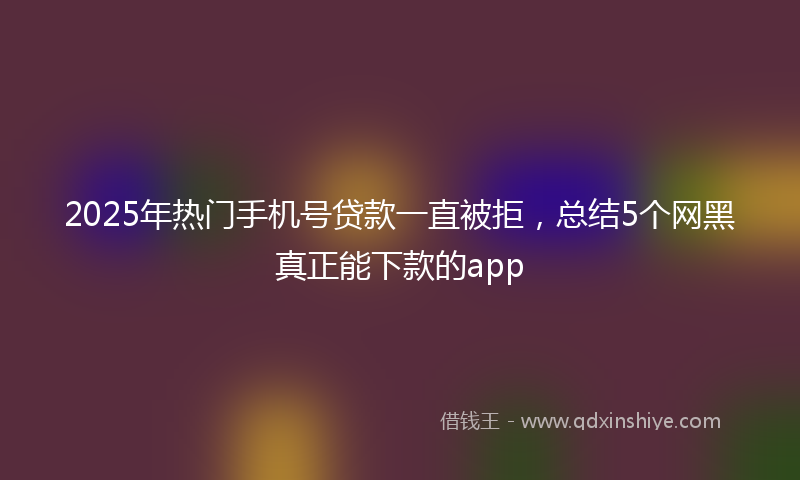 2025年热门手机号贷款一直被拒，总结5个网黑真正能下款的app