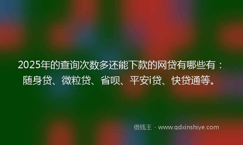 2025年的查询次数多还能下款的网贷有哪些有：随身贷、微粒贷、省呗、平安i贷、快贷通等。