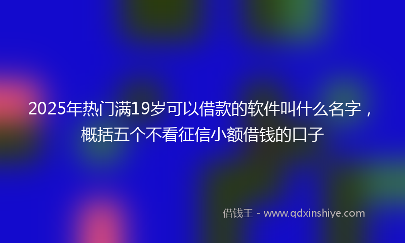 2025年热门满19岁可以借款的软件叫什么名字，概括五个不看征信小额借钱的口子