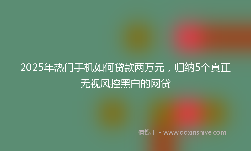 2025年热门手机如何贷款两万元，归纳5个真正无视风控黑白的网贷