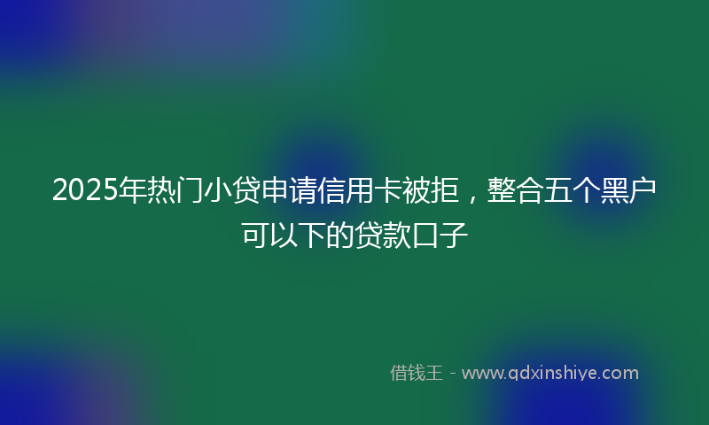 2025年热门小贷申请信用卡被拒，整合五个黑户可以下的贷款口子