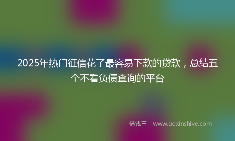 2025年热门征信花了最容易下款的贷款，总结五个不看负债查询的平台