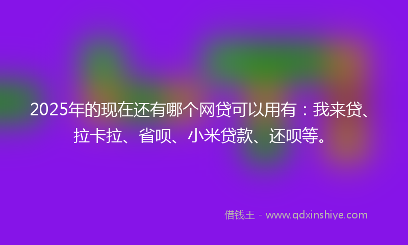 2025年的现在还有哪个网贷可以用有：我来贷、拉卡拉、省呗、小米贷款、还呗等。
