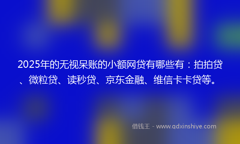 2025年的无视呆账的小额网贷有哪些有：拍拍贷、微粒贷、读秒贷、京东金融、维信卡卡贷等。