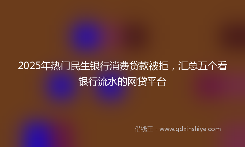 2025年热门民生银行消费贷款被拒，汇总五个看银行流水的网贷平台