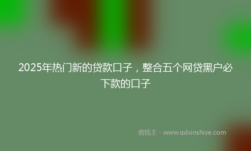 2025年热门新的贷款口子，整合五个网贷黑户必下款的口子