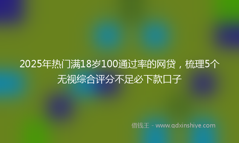2025年热门满18岁100通过率的网贷，梳理5个无视综合评分不足必下款口子
