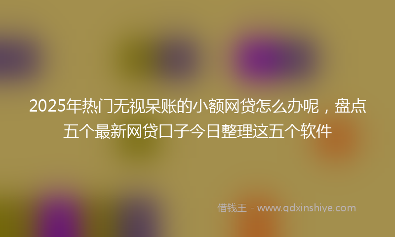 2025年热门无视呆账的小额网贷怎么办呢，盘点五个最新网贷口子今日整理这五个软件