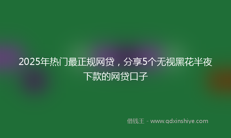 2025年热门最正规网贷，分享5个无视黑花半夜下款的网贷口子