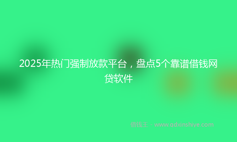 2025年热门强制放款平台，盘点5个靠谱借钱网贷软件